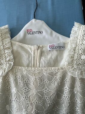 RED Valentino Ivory Floral Eyelet Dress